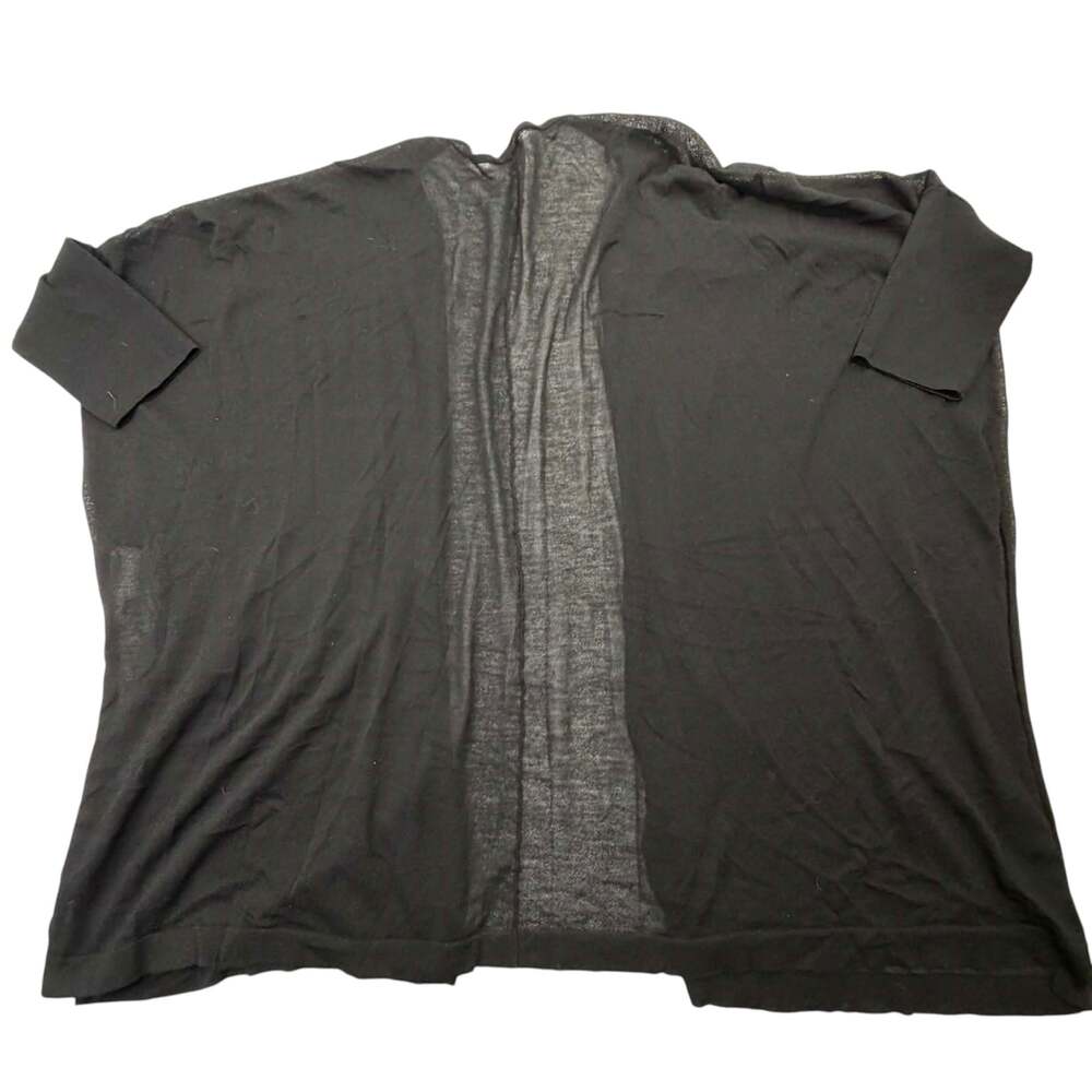 Chico's Black Open Front Sheer Knit Cardigan Wrap Size 2